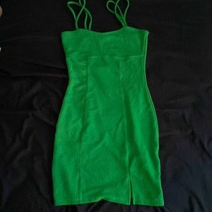 H&M green body con dress